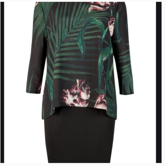 Ted Baker Palm Floral overhang tunic dress size 3 nwot - Picture 3 of 14